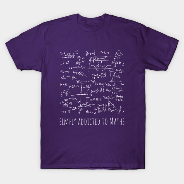 simply addicted to maths funny  cool math games design T-Shirt by phantom